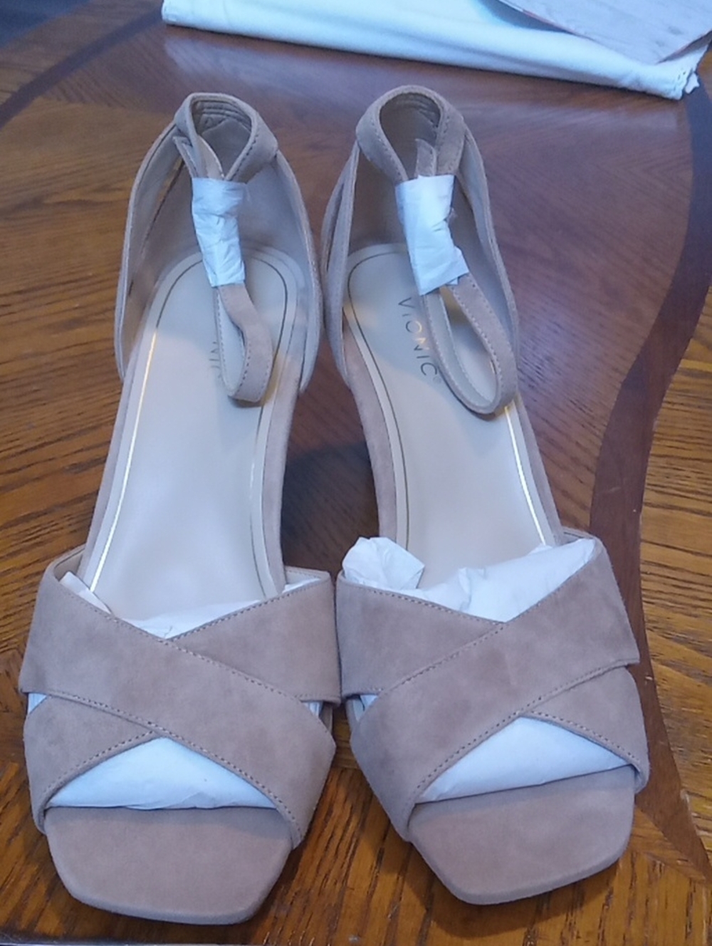 Vionic Charmaine Suede Ankle-Strap Sandals Taupe